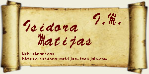 Isidora Matijaš vizit kartica